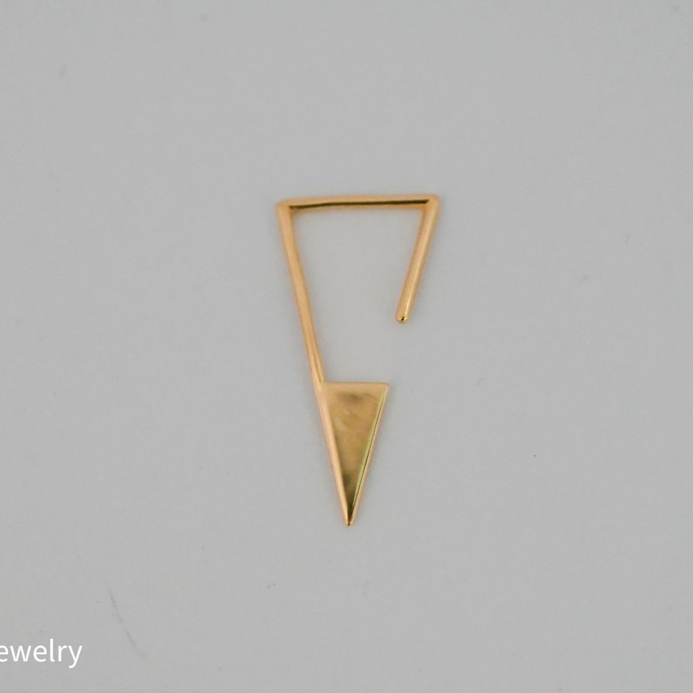Triangle Open Hook Earring 14k Yellow Gold